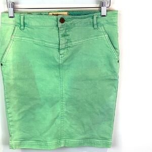 Anthropologie Holding Horses Mint Green denim Skirt size 27